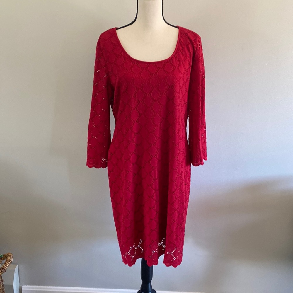 Red Eyelet Dress
